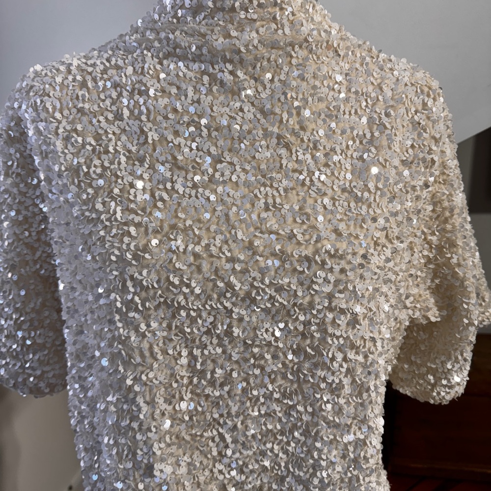 H&M Cream Sequin Blouse - Picture 1 of 8